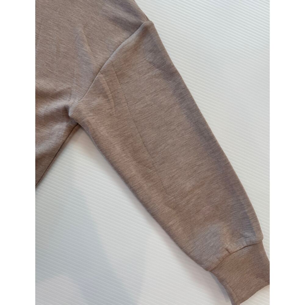 Varley Hawley Half Zip Sweat XS Taupe Marl Double Soft Oversized Pullover Cozy - Picture 14 of 16
